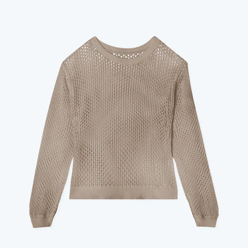 Summersalt The Fishnet Crewneck Cover-Up‎ - Natural Sweater 1XL - Picture 4 of 9